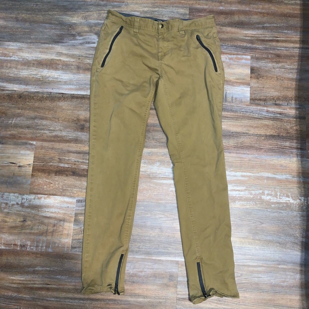 Ninth Hall Slim Fit Khakis W/ Ankle&Pocket Zipper